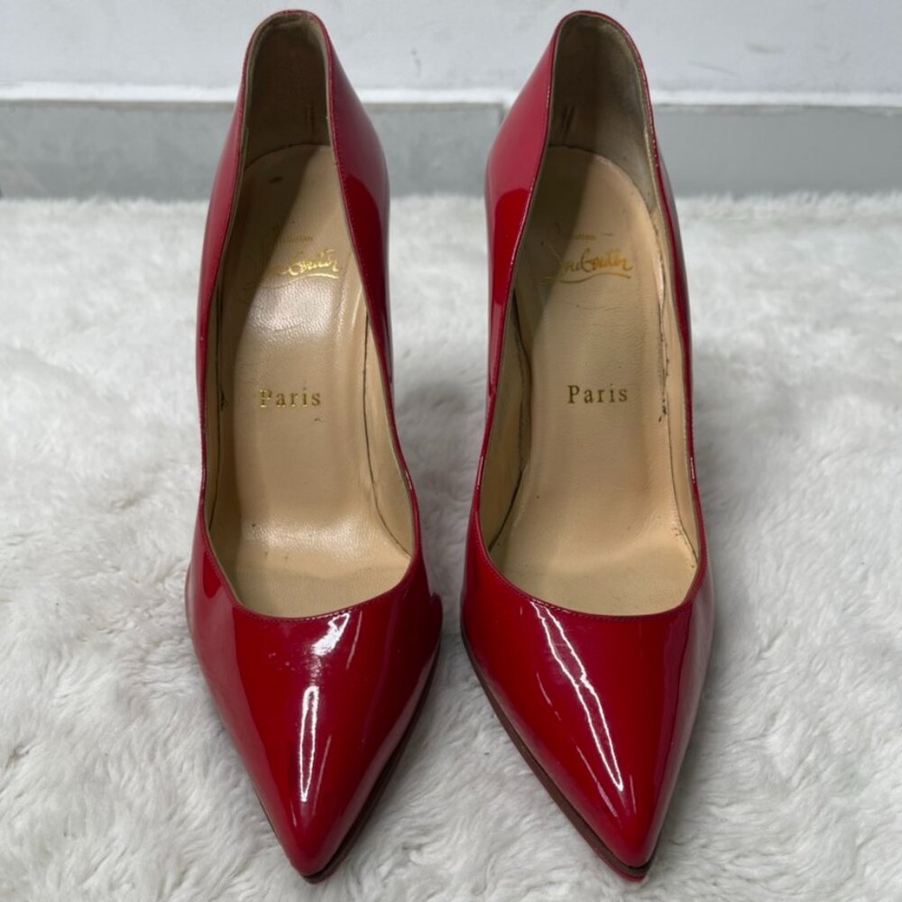 Christian Louboutin So Kate 120 Red Patent Leather Pumps Heels Size 37.5 / US 7.